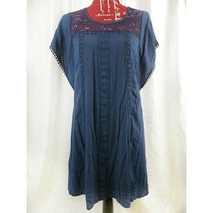 She and Sky Navy Boho Dress Size Large